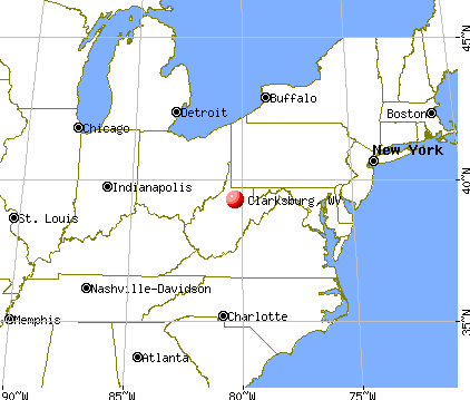 Clarksburg, West Virginia map