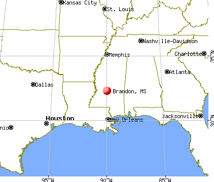 Brandon, Mississippi map