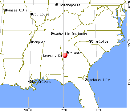 Newnan, Georgia map