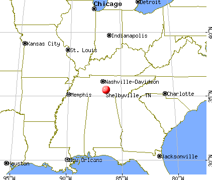 Shelbyville, Tennessee map