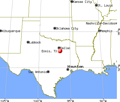 Ennis, Texas map