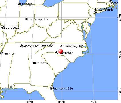 Albemarle, North Carolina map