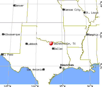 Gainesville, Texas map