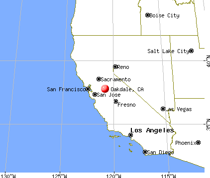 Oakdale, California map