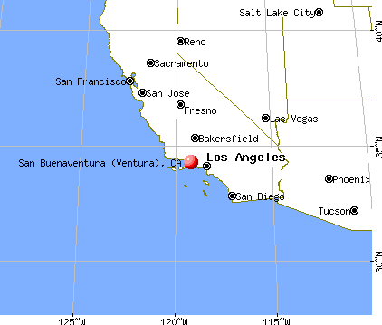 San Buenaventura (Ventura), California map