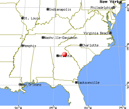 Athens-Clarke County, Georgia map