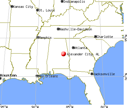 Alexander City, Alabama map