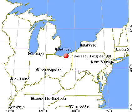 University Heights, Ohio map