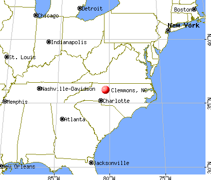 Clemmons, North Carolina map