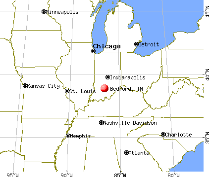 Bedford, Indiana map