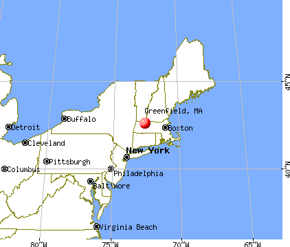 Greenfield, Massachusetts map