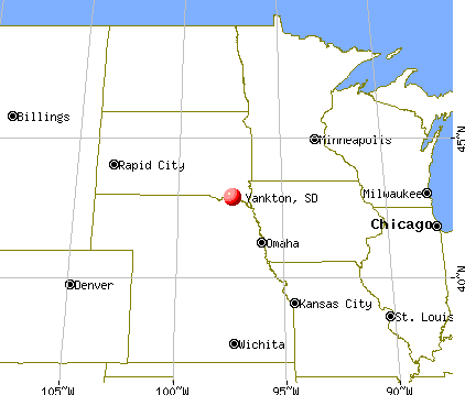 Yankton, South Dakota map