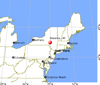 Oneonta, New York map