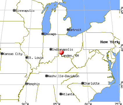 Landen, Ohio map