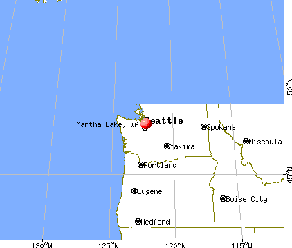 Martha Lake, Washington map