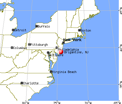 Brigantine, New Jersey map