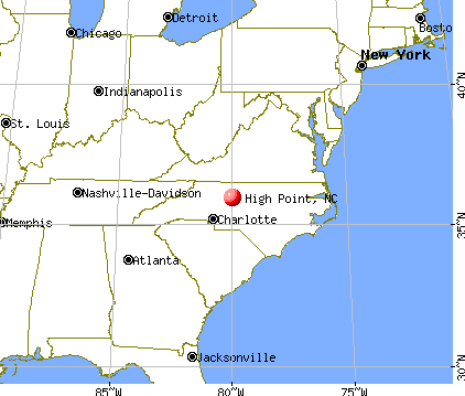 High Point, North Carolina map