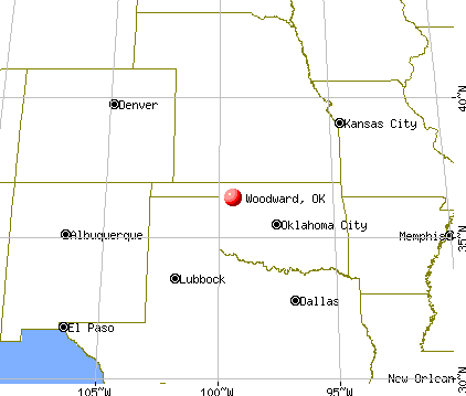 Woodward, Oklahoma map