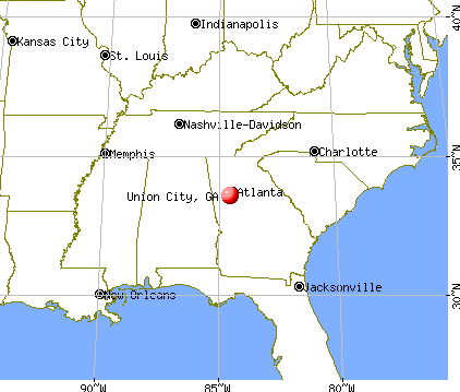 Union City, Georgia map