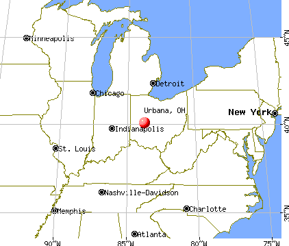Urbana, Ohio map