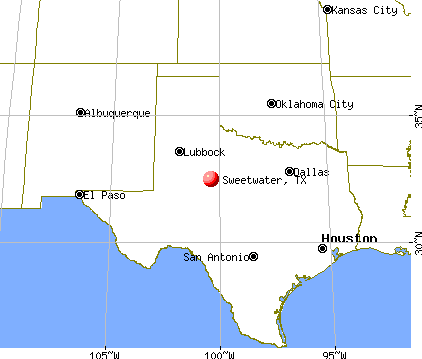 Sweetwater, Texas map