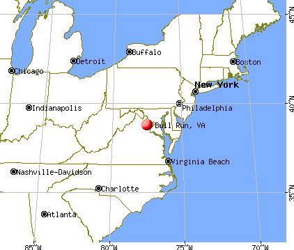 Bull Run, Virginia map