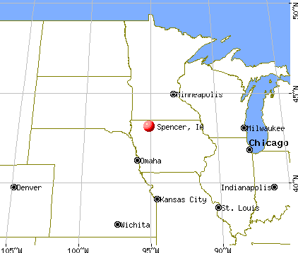 Spencer, Iowa map
