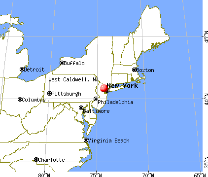 West Caldwell, New Jersey map