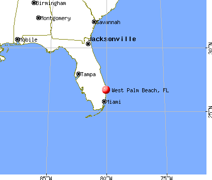 Florida Map West Palm Beach West Palm Beach, Florida (FL 33401, 33405) profile: population 