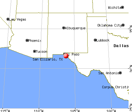 San Elizario, Texas map