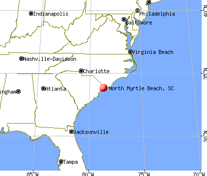 North Myrtle Beach, South Carolina map