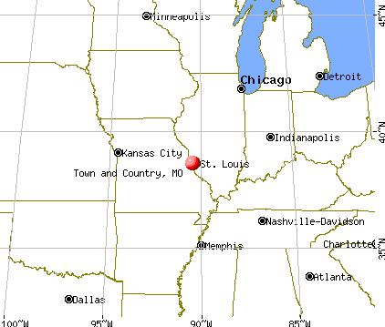 Town and Country, Missouri map