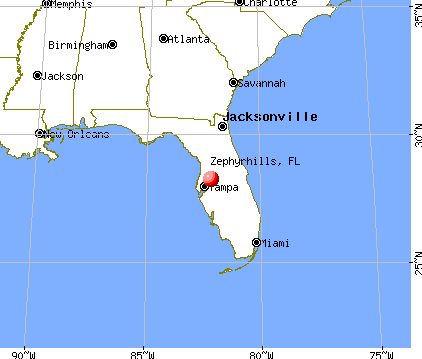 Zephyrhills, Florida map