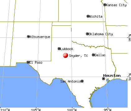 Snyder, Texas map