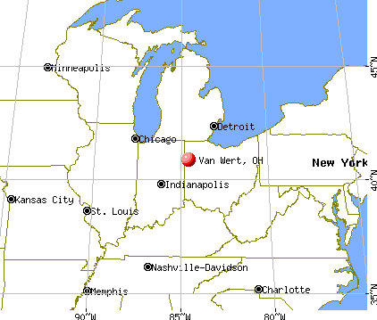 Van Wert, Ohio map