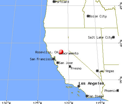 Roseville, California map