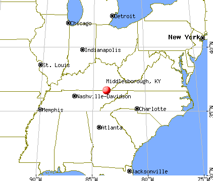 Middlesborough, Kentucky map