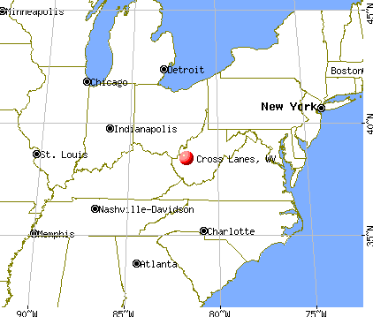 Cross Lanes, West Virginia map