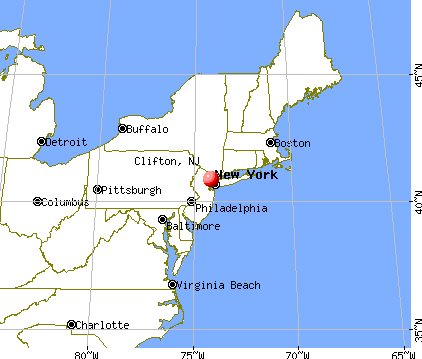 Clifton, New Jersey map