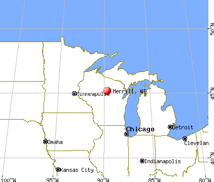 Merrill, Wisconsin map