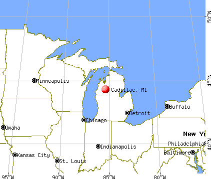 Cadillac, Michigan map