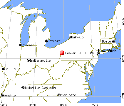 Beaver Falls, Pennsylvania map
