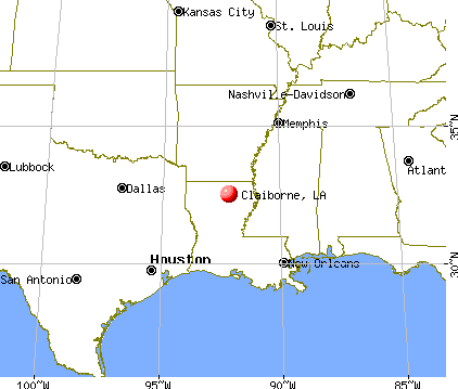 Claiborne, Louisiana map