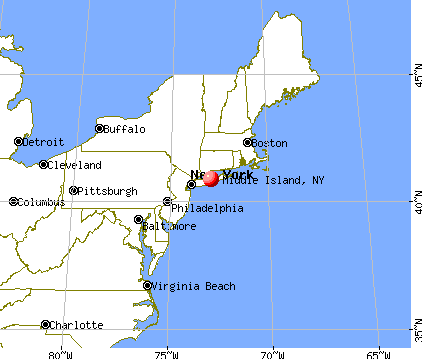 Middle Island, New York map