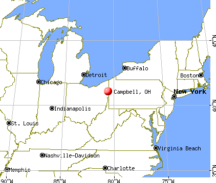 Campbell, Ohio map