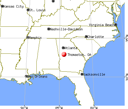 Thomaston, Georgia map