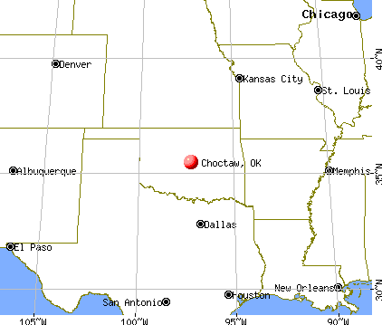 Choctaw, Oklahoma map
