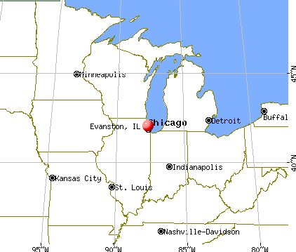 Evanston, Illinois map