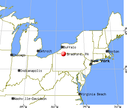 Bradford, Pennsylvania map