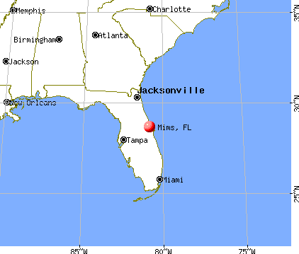 Mims, Florida map